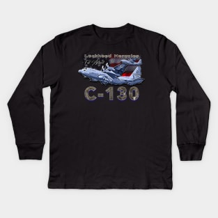 Lockheed C-130 Hercules Us Air Force Military Aircraft Kids Long Sleeve T-Shirt